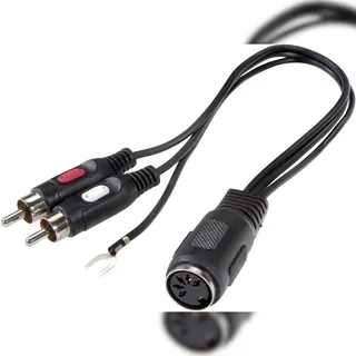 SpeaKa Professional SP-7869832 Cinch / DIN-Anschluss Audio Y-Adapter [1x DIN-Buchse 5pol. - 2x Cinch-Stecker] Schwarz