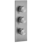 Gessi316 Fertigmontage-Set Unterputz-Thermostat, vertikalen Montage, 2 separate Wege, eine Rosette, 54514239, Farbe: Edelstahl matt gebürstet