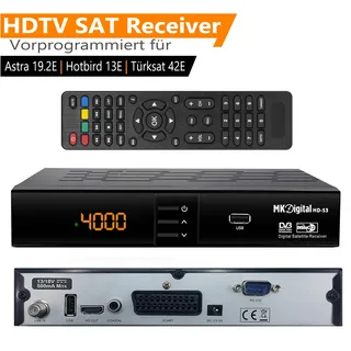MK-Digital MK Digital HD-S3 1080p Full HD Sat Receiver Scart, HDMI, EPG USB Mediaplayer Astra-Hotbird-Türksat vorprogrammiert