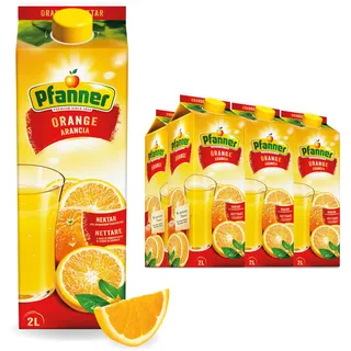 Pfanner Orangen Nektar im Vorratspack – Orangensaft mit Vitamin C – Mind. 50% Fruchtgehalt (6 x 2 l)