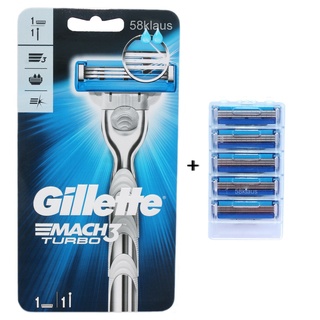 Gillette Mach3 Turbo Rasierer + 5 Rasierklingen im tKh ohne Verpack= 6 Klingen