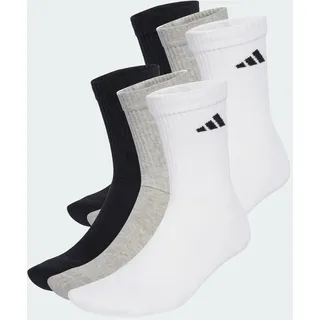 Adidas Cushioned Crew Socken, 6 Paar schwarz|grau|weiß 28-30