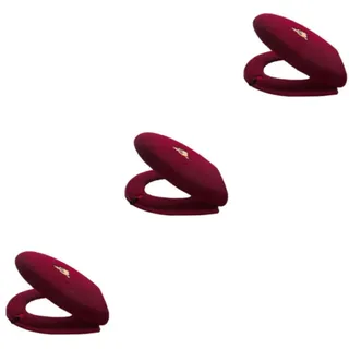 AUklOPVZZ 3 Satz von Essential Winter Warmer Toilettensitzbezug, leicht zu reinigen, stilvoller, weicher Winter Warm Toilettenbezug, bequem, Rot, Rot 3Satz