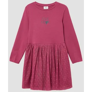 s.Oliver Minikleid Kleid Kurzes Kleid mit Mesh-Rock und Glitzerprint rosa 122 EU