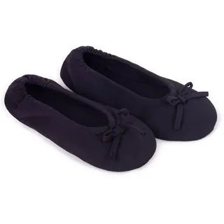 Weiche Damen Ballerina Hausschuhe mit Schleife schwarz 40-41 YOCLUB - Schwarz - 40-41