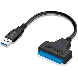 Sh. SATA auf USB 3.0 Kabel, USB 3.0 zu SATA Adapter für 2,5 Zoll SSD und HDD Festplatte, SATA USB Adapter 5 Gbit/s mit UASP, kompatibel mit Laptop, PC, Mac, PS4, Xbox, TV