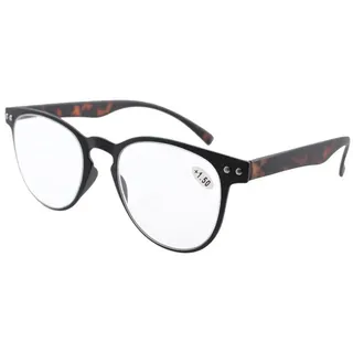 Eyekepper Runde Ultradünnes Flex-Rahmen Lesebrille Stilvoll Leser Schwarz/Schildkröte +1,25