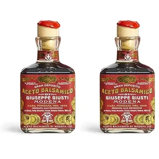 Giuseppe Giusti Riccardo Giusti Aceto Balsamico di Modena Balsamessig aus Modena 3 Goldmedaillen in Cubicaflasche (1 x 0.25 l) (Packung mit 2)