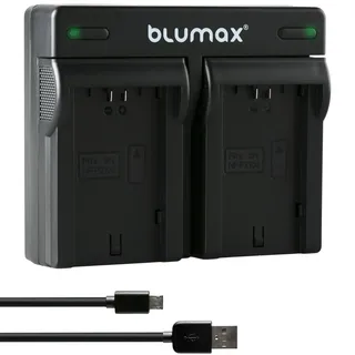 Blumax Dual Charger für Sony NP-FZ100 Akkus – Ladegerät ist Kompatibel mit Sony Alpha 6600 6700 A7 III 7RM3 / Alpha 9 III 9III 9R 9S / A9 A9III A9S