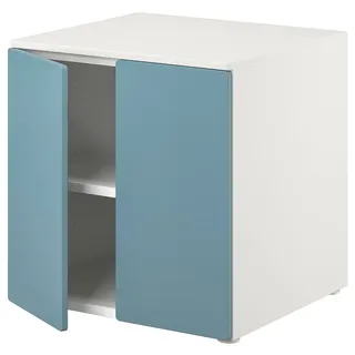 IKEA SMÅSTAD / PLATSA Schrank weiß blau/1 Boden
