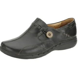 CLARKS Un Loop Mokassin, Black Leather, 39.5 EU