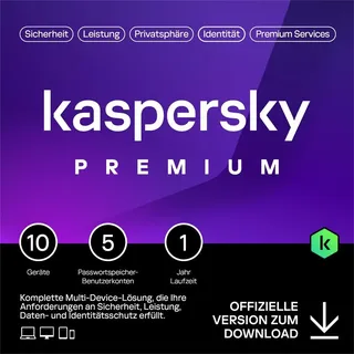 Kaspersky Lab Kaspersky Premium 2025 10 Geräte / 1 Jahr ESD