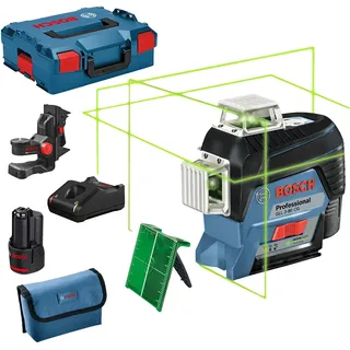 Bosch Professional Linienlaser GLL 3-80 CG mit 1x Akku 2 Ah & Schutztasche - in L-BOXX 136 - 0601063T00