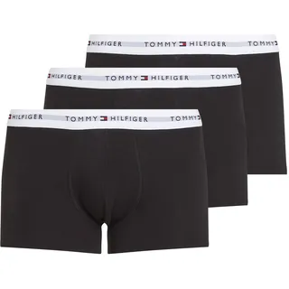 Tommy Hilfiger Boxer "TRUNK 3 PACK", Herren, Gr. L (52), wht, th wht, th wht, Jersey, Obermaterial: 95% Baumwolle, 5% Elasthan, TOMMY HILFIGER UNDERWEAR, unifarben mit Farbeinsatz, kontrastfarbene Details, körpernah, Unterhosen, mit kontrastfarbenem Logobund