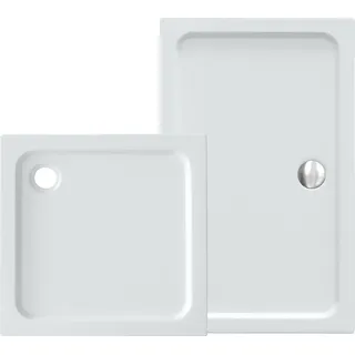 VILSTEIN VILSTEIN® Duschwanne | Glasfaserverstärkt | 5 cm Flach | Duschtasse mit Gefälle | Duschbecken | Siphon opt. | Hochglanz Weiß | 80x80 cm