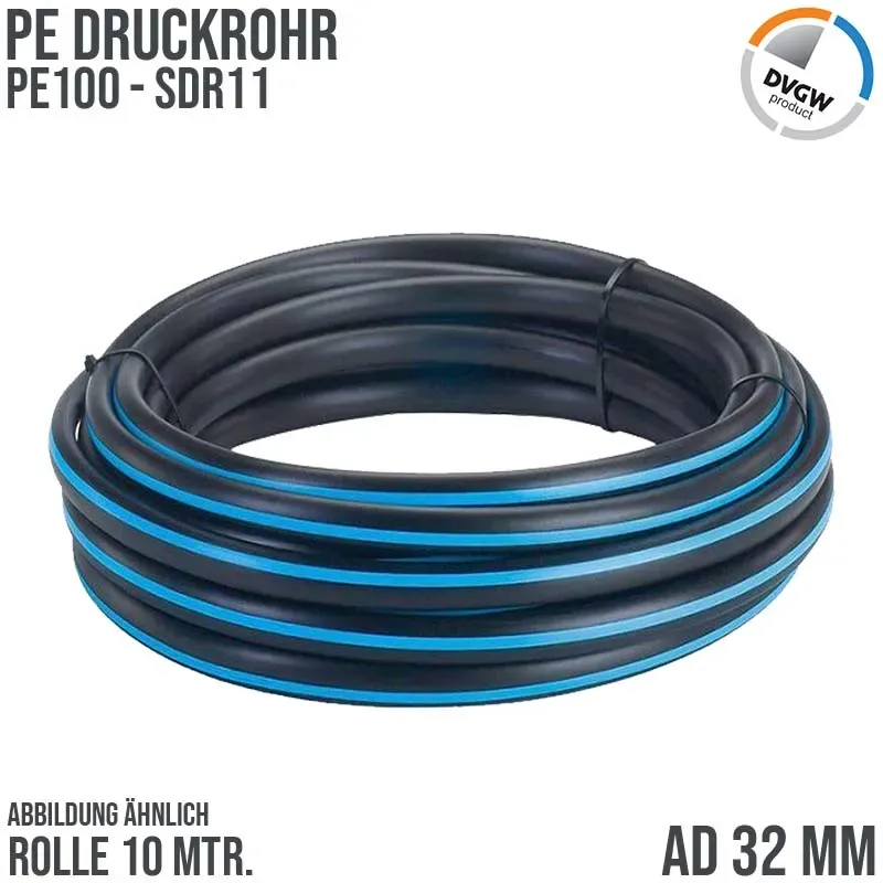 32 x 3,0 mm PE PP Rohr HD Druckrohr Trink Brauch Wasser PE 100 DVGW SDR 11 PN 12...