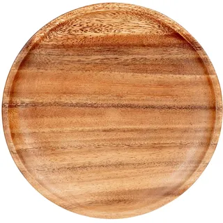 levandeo Holzteller 20x20cm rund aus Akazie - Holzschale Obstschale - Deko Dekoration Aufbewahrung Akazienholz Teller Dekoteller Obstteller