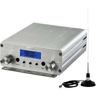 Fm-Transmitter, 15 W, UKW-Radiosender For Die Kirche, UKW-Radiosender Mit Großer Reichweite, Stereo-Mini-Radiosender Mit 3,5-mm-Mikrofon-Audio-Buchse For Autokino, Parkplatz Der Kirche, Beleuchtung, F