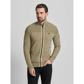 Strickjacke mit Reißverschluss, Beige, S