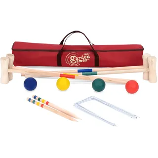 Traditional Garden Games Ty5967 Holzkrocket-Set, 4 Spieler, Mehrfarbig, Einheitsgröße