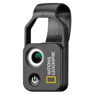 Bresser National Geographic 9118500 - Handy-Mikroskop 200x mit 200-facher Vergrößerung, CPL-Filter und 2-stufiger Beleuchtung