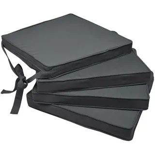 Beautissu Stuhlkissen 45 x 40 x 5 cm grau 4-tlg.