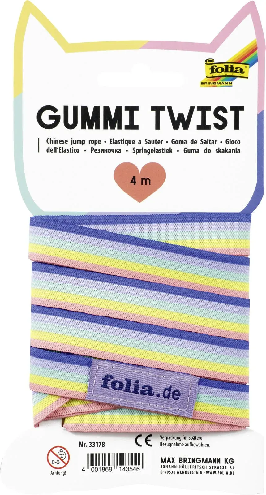 folia RAINBOW Gummitwist mehrfarbig