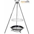 Farmcook E00808 Schwenkgrill mit Dreibein OSKAR (Rost aus Edelstahl+Dreibein+Feuerschale Pan 32) ; Rost (Durchmesser): 80cm ; Feuerschale (Durchmes...