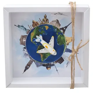 ZauberDeko Geldgeschenk Verpackung Reise Urlaub Weltreise Flugzeug Geldverpackung Gutschein Around The World