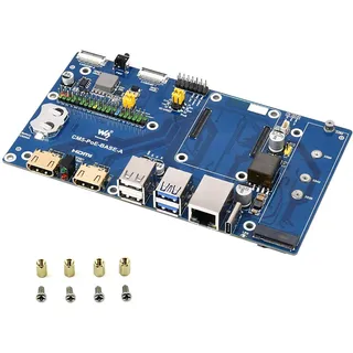 Fits Raspberry Pi Compute Module 5 PoE Base Board, M.2 NVMe SSD Support, GPIO Header, Cooling Fan, USB, HDMI, Ethernet, TF Slot, Compatible with All CM5 Variants