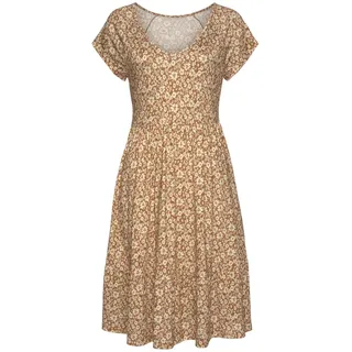 Buffalo Jerseykleid Damen braun-creme-bedruckt Gr.34