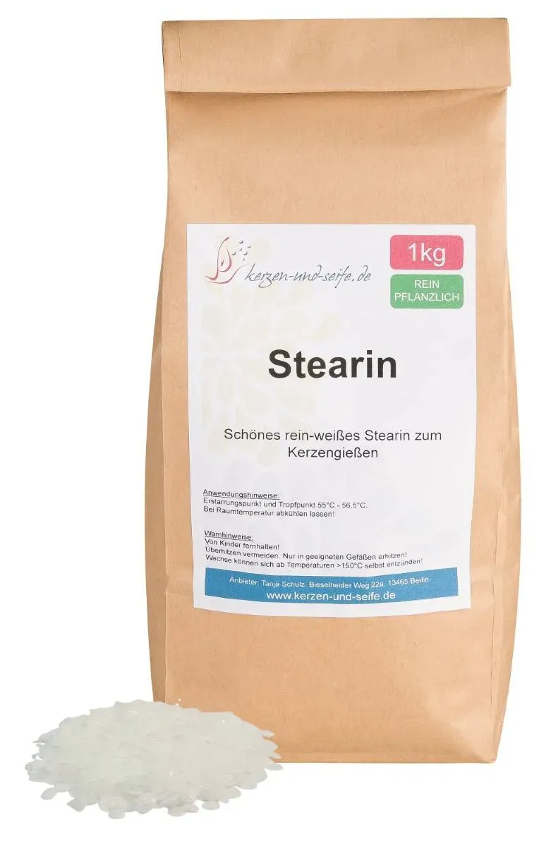 Kerzenwachs hochwertiges Stearin aus Rapsöl 1kg - fein und glatt