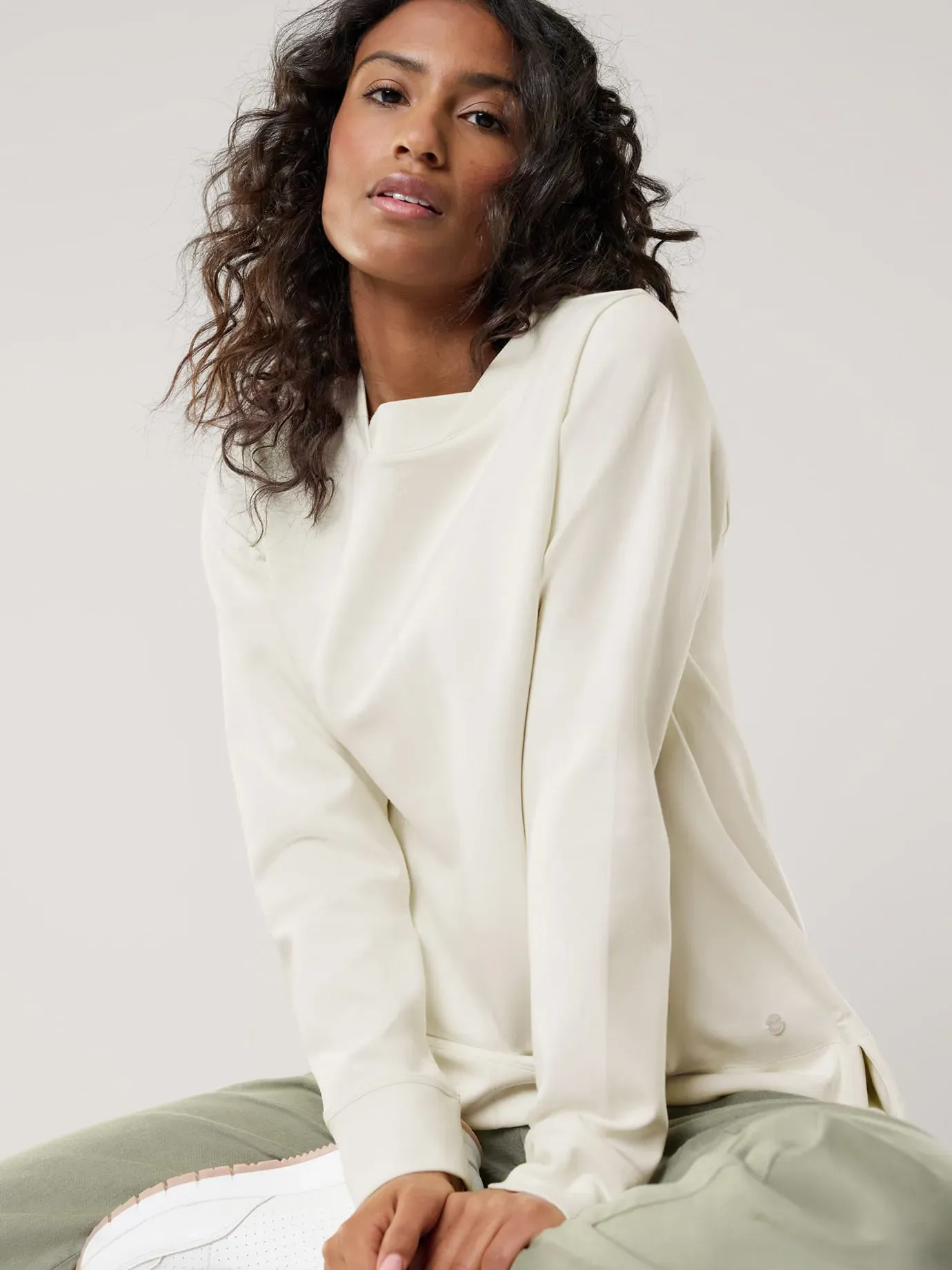 Walbusch Damen Edelbasic Sweatshirt Weiß noch offen: Muster