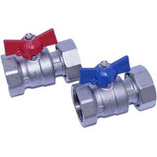 Zewotherm Heizkreisverteiler Anschluss Set 1" IG 1 x blau 1 x rot