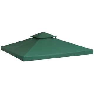 Outsunny Ersatzdach für Metallpavillon grün Polyester-mischgewebe B/h/l: ca. 300x75x300 cm - gruen