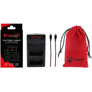 Berenstargh Ladegerät Canon LP-E6 EOS 60D, 70D 5D,6D,7D + USB-C Kabel