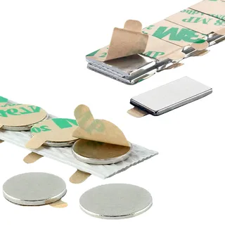 Klebeshop24 Magnete SELBSTKLEBEND | Klebemagnete | Größe & Menge wählbar | Neodym Magnete zum Kleben (Quader, 20 x 10 x 1 mm, 80 Stück)