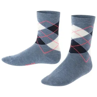 FALKE Socken Classic Argyle (1-Paar) mit verstärkten Belastungszonen blau 39-42