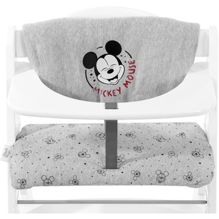 hauck Sitzkissen für Alpha+, Beta+ und Arketa Holzhochstühle Highchair Pad Deluxe, Einfache Befestigung mit Klettverschluss, Maschinenwaschbar (Disney Mickey Mouse Grey)