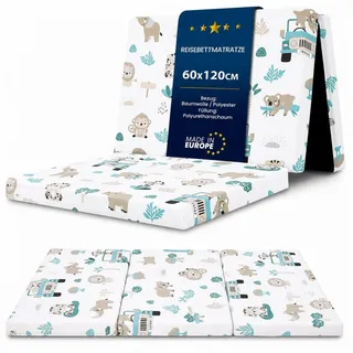 Babymatratze Klappmatratze Faltbare Reisebett Baby Matratze 60x120 cm, Totsy Baby schwarz