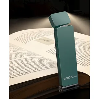 Tyreses Leselampe Buch Klemme, 500mAh USB Wiederaufladbare Buchlampe zum Lesen im Bett, LED Klemmleuchte mit 3 Farben und Stufenlosem Dimmen, Leselicht für Nachtlesen,Buchliebhaber,Kinder(Grün)