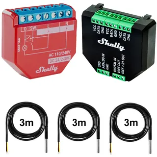 Shelly 1PM Gen3 16A DC-AC Power Metering opt. Plus Addon & DS18B20 Temp Sensor