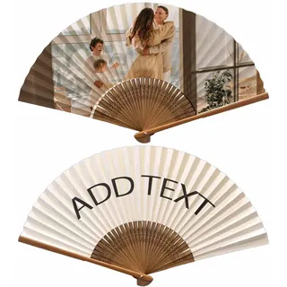 WERWAES Handfächer Personalisierte Fotos Fächer Hochzeit Handfächer Bambus Sommer Gastgeschenke zur Hochzeit der Originalität Personalisierte Geschenk