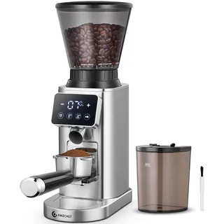 amzchef Kaffeemühle Elektrisch mit Abnehmbarem Halter für Siebträger und Behälter | Kaffeemühle Siebträger Elektrisch mit 48 Mahlgrad Einstellbar für Espresso/Drip/Pour Over/Cold Brew/French Press