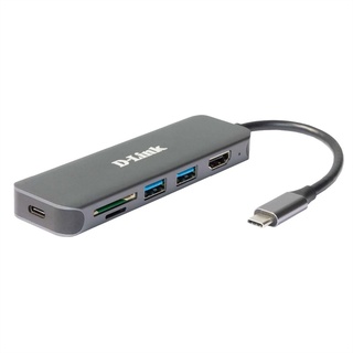 D-Link DUB-2327 6-In-1 USB-C Hub mit HDMI/Kartenleser/USB-C Ladeanschluss