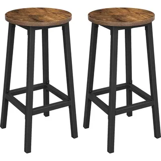 VASAGLE Barhocker rund 32 x 65 cm Braun