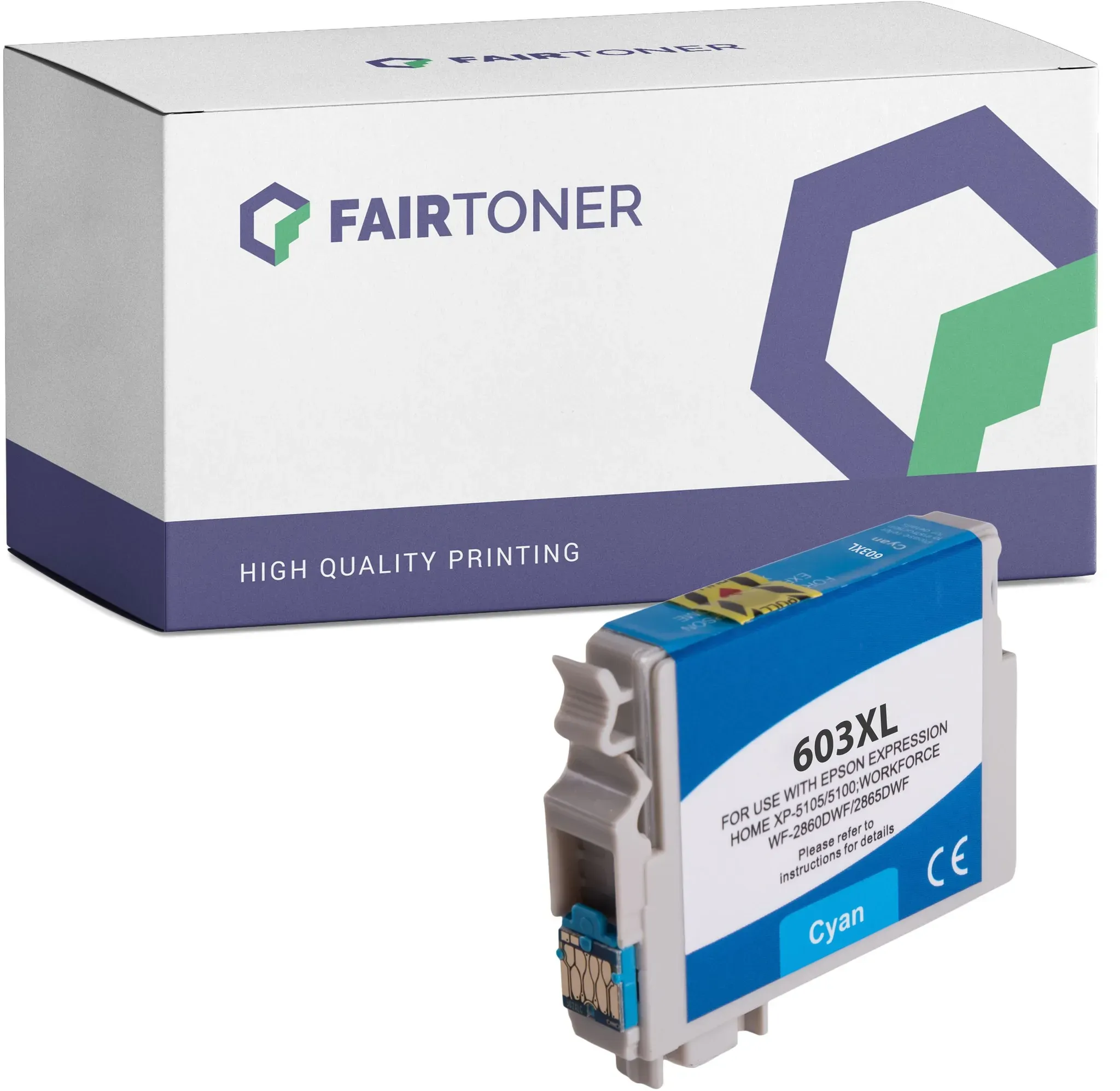 Kompatibel für Epson Workforce WF-2830 DWF (C13T03A24010 / 603XL) Druckerpatrone Cyan