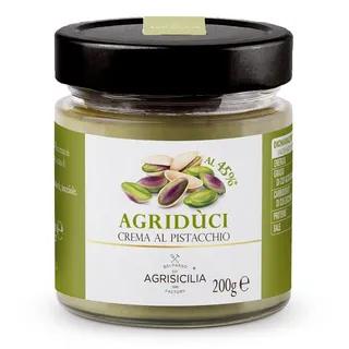 AGRISICILIA Pistazien-Creme – 200g Pistazienmus Brotaufstrich aus Sizilien – Aufstrich mit 45% Pistazien, Pistaziencreme ohne Palmöl