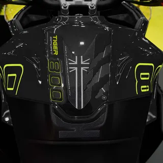 labelbike - 3D Aufkleber Motorrad Tankpad schutz und -Dekoration kompatibel mit Triumph Tiger 800 Sport 2025 - Gelbe Farbe