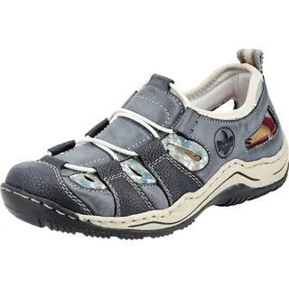 Rieker Damen Low-Top Sneaker L0561, Frauen Halbschuhe, lose Einlage,straßenschuhe,Strassenschuhe,Sportschuhe,Freizeitschuhe,blau (14),42 EU / 8 UK